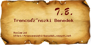 Trencsánszki Benedek névjegykártya