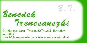 benedek trencsanszki business card